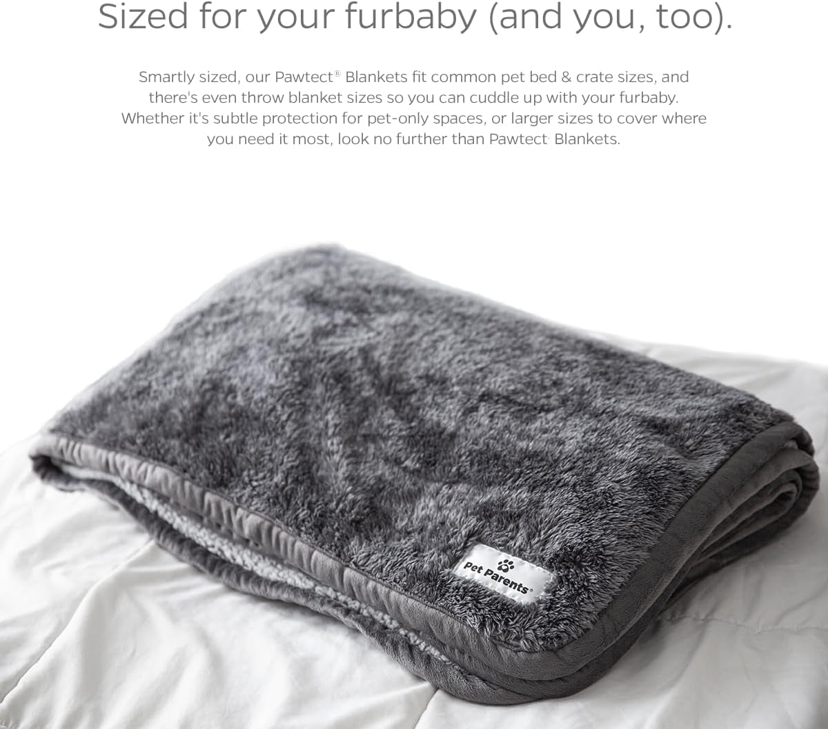 Pawtect Premium Waterproof Cat & Dog Blanket with Wickquick & Sherpup Technology, Puppy & Cat Blanket, Slate 32X40