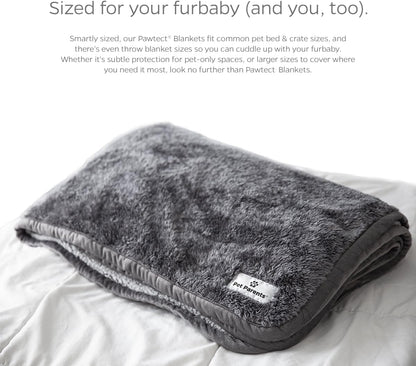 Pawtect Premium Waterproof Cat & Dog Blanket with Wickquick & Sherpup Technology, Puppy & Cat Blanket, Slate 32X40