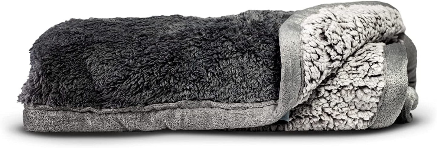 Pawtect Premium Waterproof Cat & Dog Blanket with Wickquick & Sherpup Technology, Puppy & Cat Blanket, Slate 32X40